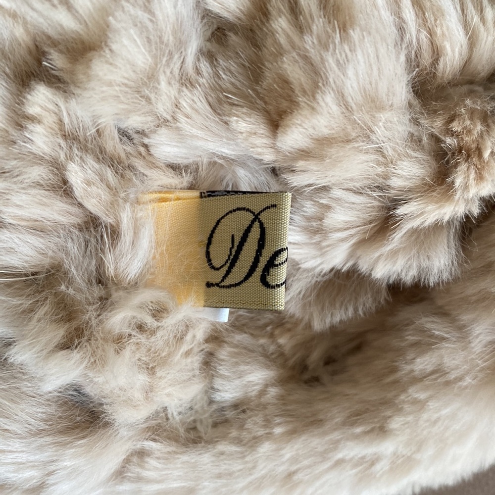 Dena head wrap Genuine Rex Rabbit Fur - Picture 2 of 5